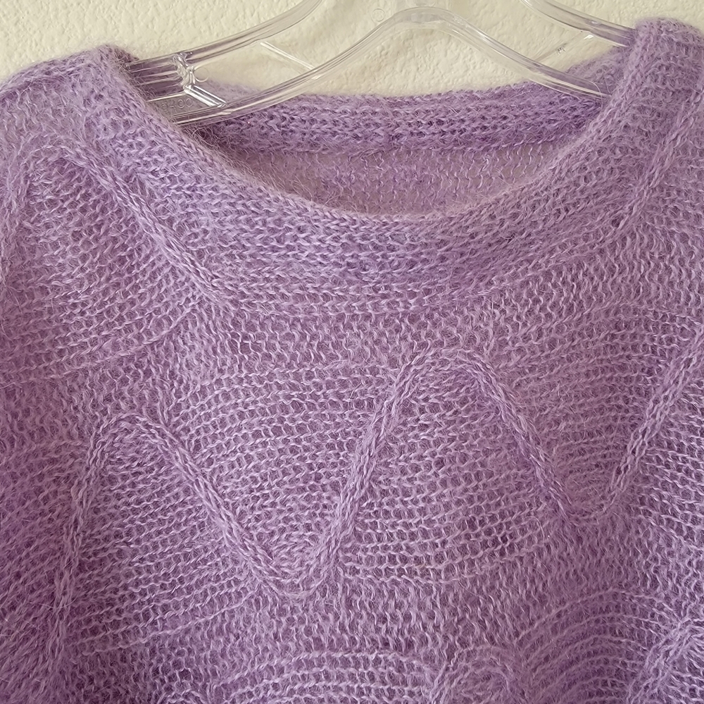 Vintage 1980th mohair knit sweater size Large. - Picture 3 of 12
